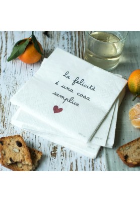 Set 20 Tovaglioli di Carta La felicità è una cosa semplice - Simple Day