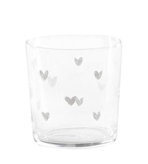 Set 6 Bicchieri acqua decoro Tappezzeria Cuori - Linea Simple Day