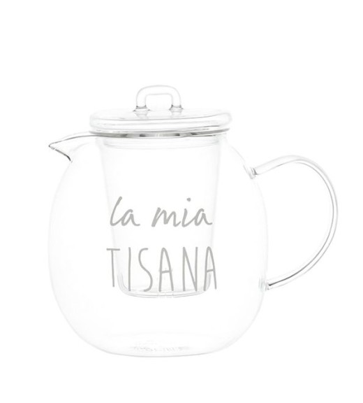 Teiera Tisaniera in vetro con decoro La mia Tisana - Linea Simple Day
