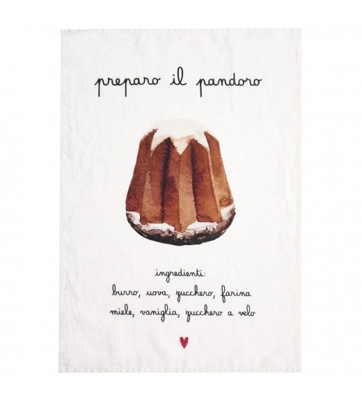 Canovaccio in Lino con decoro preparo il Pandoro - Linea Simple Day