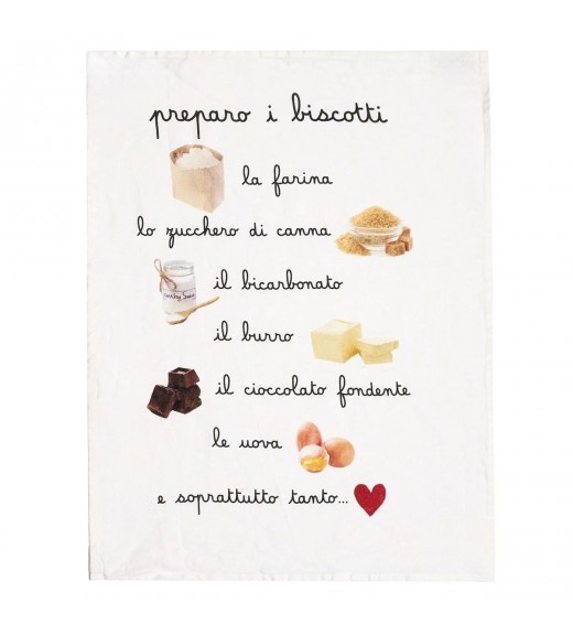 Canovaccio in Lino con decoro preparo i Biscotti - Linea Simple Day