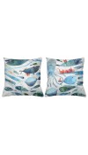 Cuscino in lino stampa Oltremare - The Napking