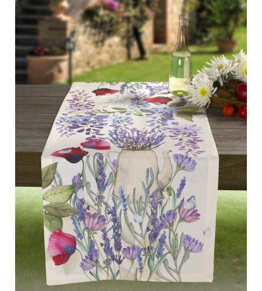 Runner in lino stampa Provenza - The Napking