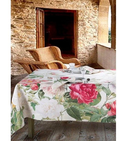 Tovaglia in lino stampa Roses - The Napking