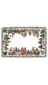 Tovaglia in lino stampa Xmas Village Rettangolare 180x270 cm - The Napking