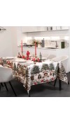 Tovaglia in lino stampa Xmas Village Rettangolare 180 x 270 cm - The Napking