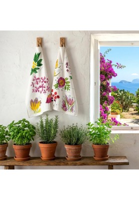 Canovaccio in Lino Premium stampa Flora Rosa Var.1- The Napking