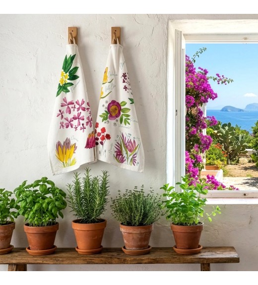 Canovaccio in Lino Premium stampa Flora Rosa Var.1- The Napking