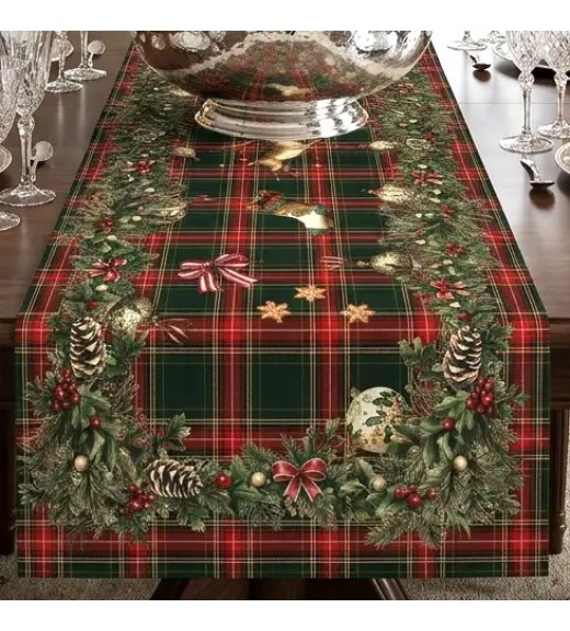 Runner in lino Premium stampa Merry Moments - The Napking