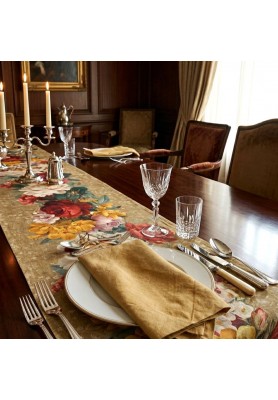 Runner in lino Premium stampa De Ronsard - The Napking Runner in lino Premium stampa De Ronsard - The Napking