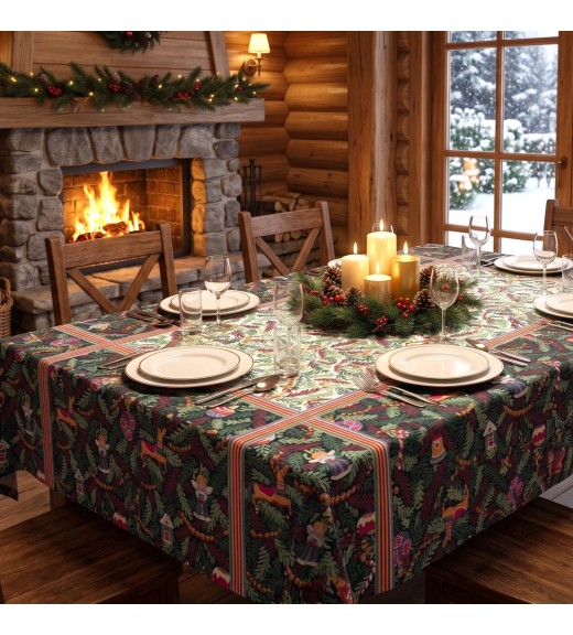 Tovaglia in lino stampa Xmas Charms - The Napking