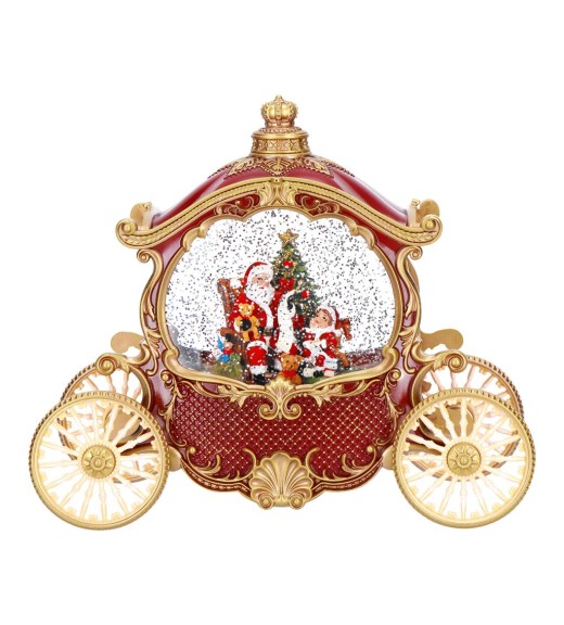 Lanterna Carrozza Babbo Natale water spinning - Timstor
