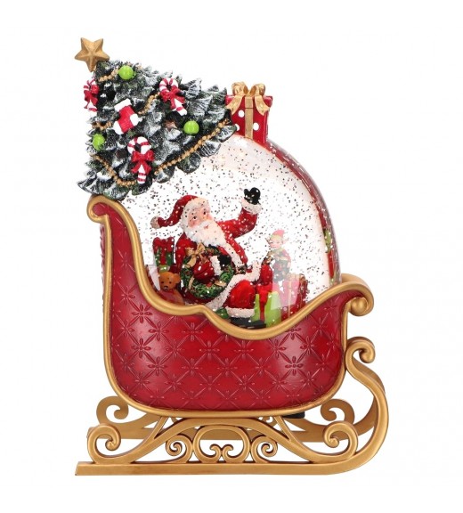 Lanterna Slitta Babbo Natale Water Spinning H24 - Timstor