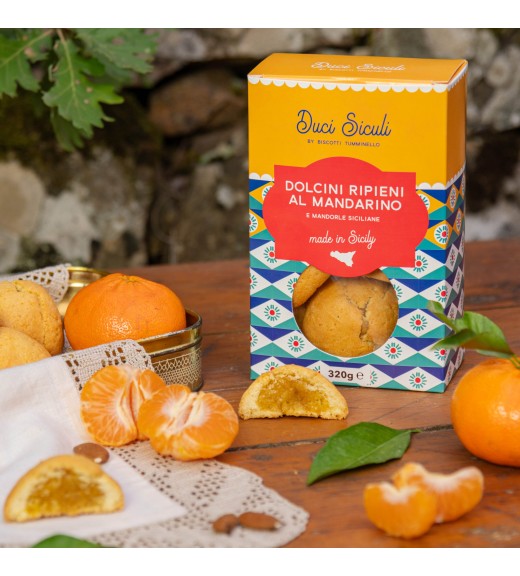 Confezione Specialità Siciliane Dolcini Ripieni al Mandarino - Biscotti Tumminello