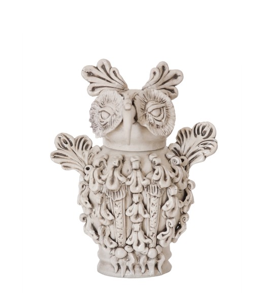 Civetta Bianco Antico H 20 cm - Verus Ceramiche Caltagirone