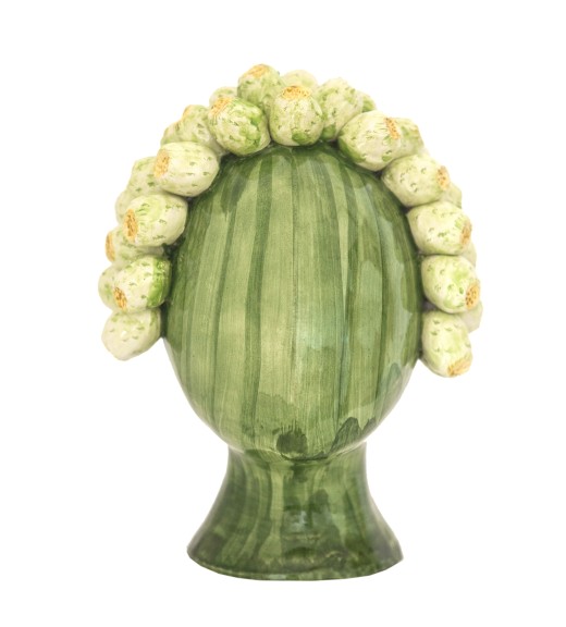Testa Verde con Fichi d'india Verdi - Verus Ceramiche Caltagirone