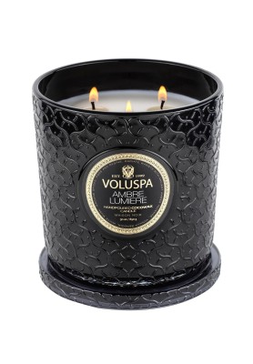 Candela Maison Noir 3W - Fragranza Ambre Lumiere - Luxe Candle - Voluspa