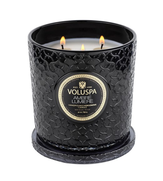 Candela Maison Noir 3W - Fragranza Ambre Lumiere - Luxe Candle - Voluspa