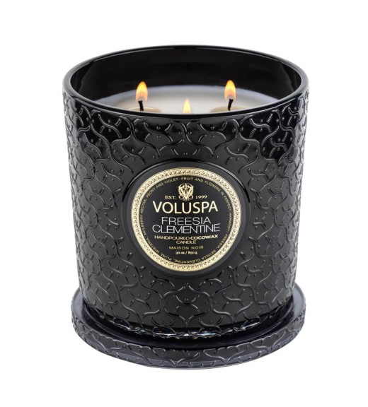 Candela Maison Noir 3W - Fragranza Freesia Clementine - Luxe Candle - Voluspa
