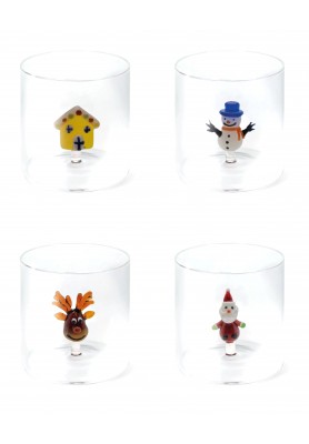 Bicchiere in vetro decori natalizi NAT4 - WD Lifestyle