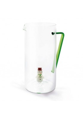 Caraffa in vetro decoro Pupazzo di Neve - WD Lifestyle