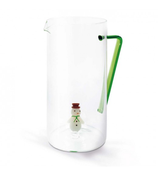 Caraffa in vetro decoro Pupazzo di Neve - WD Lifestyle