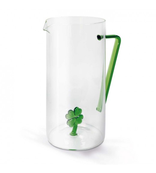 Caraffa in vetro decoro Quadrifoglio - WD Lifestyle