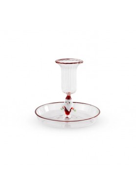 Portacandela in vetro decoro Babbo Natale - WD Lifestyle